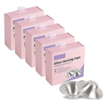 (5PCS) 1-5x 925 Pure Silver Nipple Shields, Silver Cups For Breastfeeding, Breast Shields For Nursing Newborns, Essentials Nipple Guards
