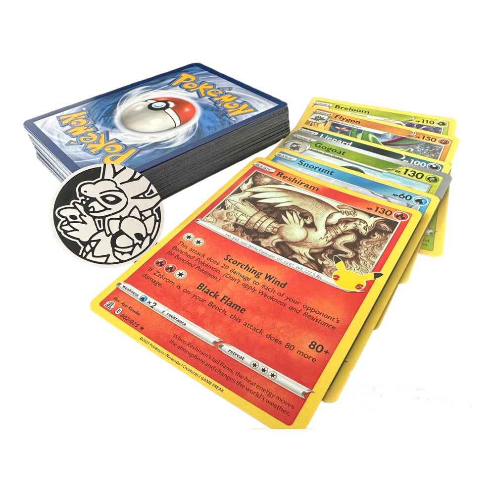 Pokémon Pokemon 50 Assorted Cards Bundle With 1 Official Game Coin