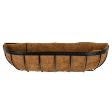 Smart Garden 60cm 24 Inch Saxon Metal Wall Trough Basket Black Planter Liner
