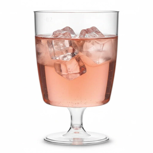 Regalzone 100 Plastic Wine Glasses 230ml - Suitable for Mulled Wine