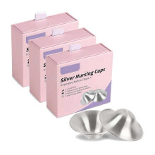 (3PCS) 1-5x 925 Pure Silver Nipple Shields, Silver Cups For Breastfeeding, Breast Shields For Nursing Newborns, Essentials Nipple Guards