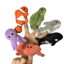 JUSTQUNSEEN 6pcs Finger Puppets Set, Cute Sea Animal Finger Puppet for Role-Playing Mini Hand Puppets Suitable for Kids,Sea Animal Puppets for Storyt