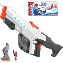 Electric Water Gun, Automatic Water Gun with Water Absorption, 610CC Capacity Double Shooting Mode Water Guns,Range up to 32-45 FT, Summer Water Toys