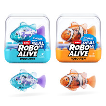 Robo Fish Series 3 Robotic Swimming Fish (Orange and Teal) electronic pet fish, summer pool toy, bath toy, (2 Pack, Orange and Teal)