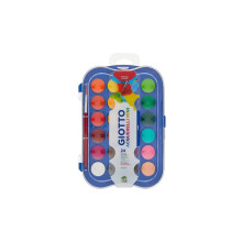 GIOTTO Watercolour Set, 24 Blocks, Assorted Colours, Super Washable For Children, Parties and Schools, 24 Colors
