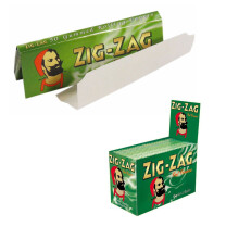 Zig Zag Green Regular/Standard Size Cigarette Rolling Papers with Cut Corners for Easy Rolling (100 Packs - Boxed)