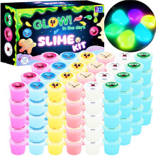 120 Pack Galaxy Slime Kit for Kids, Colorful Glow in The Dark Slime, DIY Luminous Slime Party Favor for Girls & Boys, Birthday Gifts, Classroom Rewar