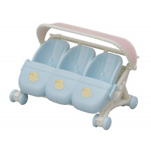 Sylvanian Families Triplets Stroller, - dollhouse playset L5533, Blue