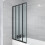 NES Home Nes Home 800 x 1400 mm 4 Fold Door Bath Shower Screen Black Frame 4