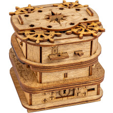 iDventure Cluebox - Davy Jones Locker - Escape Room Pirate Puzzle Box - 3D Wooden Puzzle for Adults - Brain Teaser - Birthday Gift for Men - Money Bo
