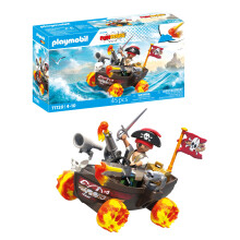Playmobil | Fun Stars | Racing Pirate Boat | Toy from 4 years | Gift for children | Toy car | With pull-back motor & shooting function | 71720