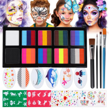 (B) Gesichtsfarbe Kinderschminke Set, UV Bodypainting Farben für Theaterschminke, Split Cake Body Paint, Faschingsschminke Face Paint