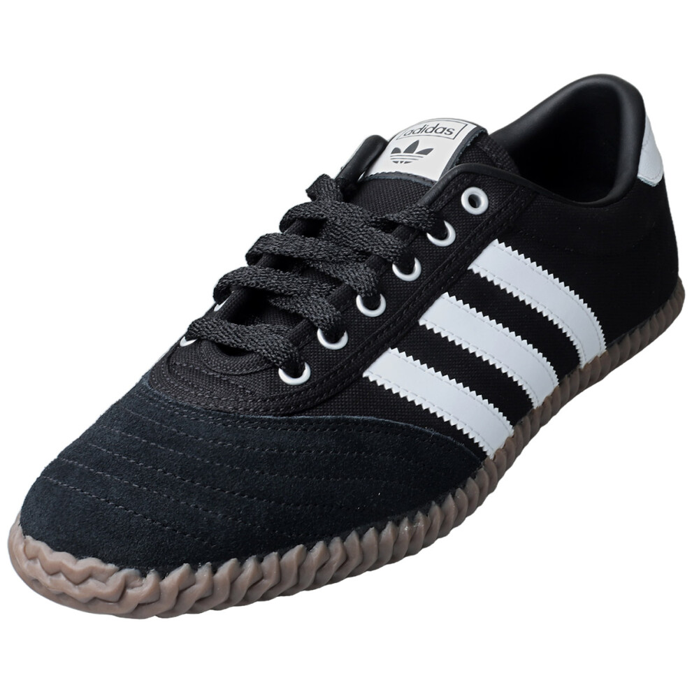 Adidas (8) Volley Plimsole Womens Casual Trainers In Black White White,Black