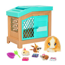 LLP Little Live Pets 26410 Soft, Interactive Mama Guinea Pig and her Hutch, and her 3 Surprise Babies. 20+ Sounds & Reactions. Batteries Included. fo