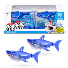 Robo Alive Water Activated Shark 2 Pack (Blue) by ZURU – Realistic Swimming Robotic Bath Toy for Kids, Tweens & Teens, Water-Activated Pet Shark for