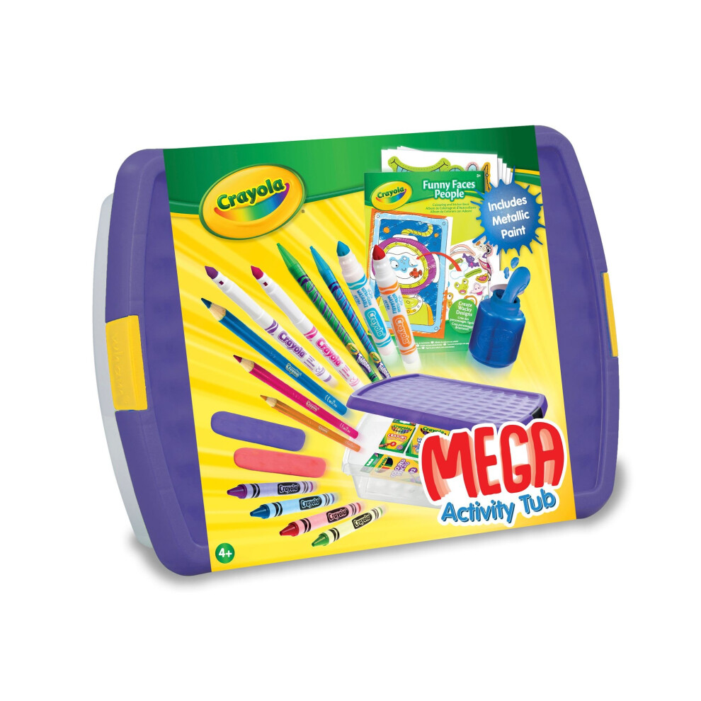 Crayola Mega Activity Tub - Including Crayons, Markers, Pencils, Pens, Paints, Clays, Colouring Book And Stickers | Kids Arts Sand Crafts | Ideal For