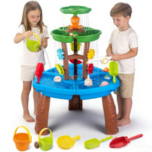 VROGTIK Toddler Water Table, Sand and Water Play Table with Fishing Toys, Kids Sensory Activity Playset, Outdoor Garden Water Toys for Boys Girls Age