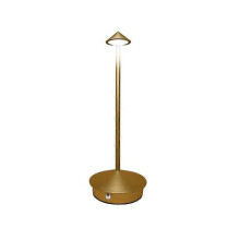 (Gold) Zafferano Pina Pro LED Table Lamp Dimmable IP54 Indoor Outdoor Corten Steel Base EU Plug Charging