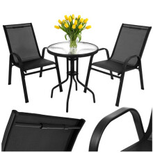 Balkonmöbel-Set mit Tisch und 2 Stühlen, UV-beständig