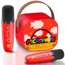 Super Bro Karaoke Machine 2 Microphones, Music Toys for Kids Ages 3 4 5 6 7 8-12, Microphone Toys for Boys Girls 3-15 Years Old, Birthday Gifts for K