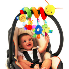 zhongdada Spiral Pram Toys for Babies Plush Hanging Baby Rattle Sensory Toy