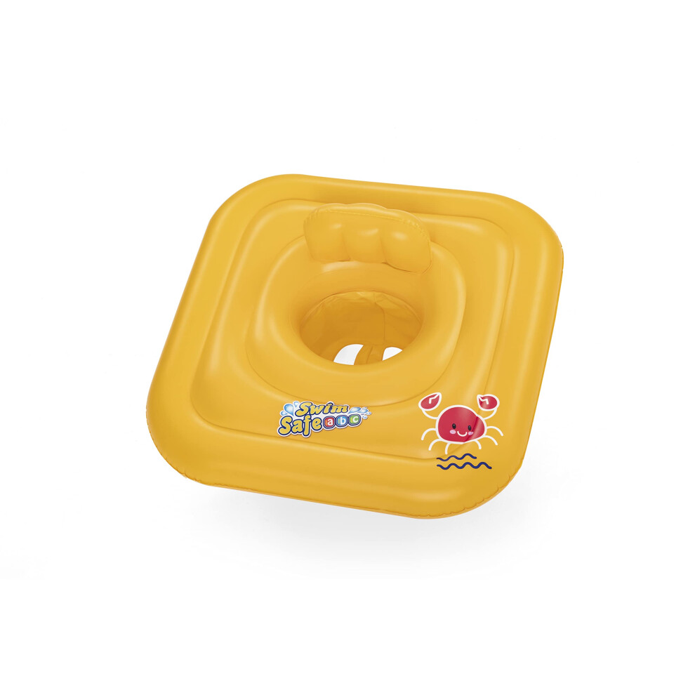 Bestway Swimming Float Inflatable For Toddlers | Square 3-Ring Inflatable Baby Boat Float For Infants 24-36 Months, Yellow