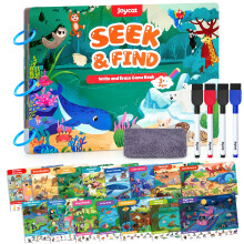 JoyCat Seek & Find Game Book - Animal Preschool Learning Activity for Toddlers & Kids, Travel Activities Toys for Road Trip Car Airplane, Christmas T