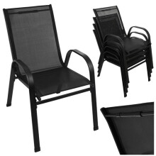 Gartenstühle, 4er-Set, stapelbar, UV-beständig