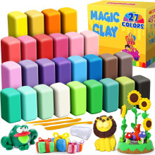 Air Dry Clay 27 Colours, Modelling Clay for Kids, DIY Molding Magic Clay for with Tools, Soft & Ultra Light, Toys Gifts for Age 3 4 5 6 7 8+ Years Ol