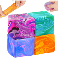 4 PCS Fidget Toys Squishy Stress Cube, Ice Cube Squishy Stress Balls for Adults, Sugar Ball Fidget Cube, Sensory lce Cube Fidget Toy, Sensory Anxiety