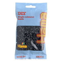 Hama 207-18 Beads - Black (1000 Midi Beads)