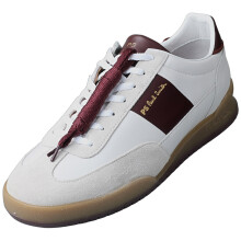 (10) Paul Smith Dover Mens Fashion Trainers in White Burgundy