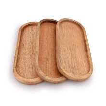 Samhita Mango Oval Wood Tray Set of 3 Perfect for Food Holder/BBQ, Serve Cheese, Sushi, Holiday Snacks, and More. (30.48cm x 12.7c