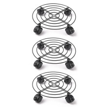 ETRAVEL 3 PCS Plant Caddy with Brakes Wheels, Heavy Duty Movable Plant Pot Stands Metal Plant Caddy with Wheels Indoor Outdoor Hom