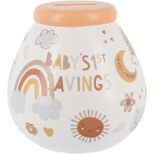 Pot of Dreams Hand Painted Baby's First Savings And Smash Handcrafted Ceramic Money Box | Eco Freindly & Recyclable Piggy Bank | P