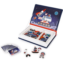 Janod - Magneti'Book Universe - 70 - Part Educational Magnetic Game Teaches Fine Motor Skills and Imagination - Suitable for Ages 3 and Up, J02589