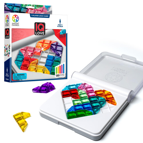 SmartGames - IQ Love, Puzzle Game with 120 Challenges, 2 Playing Modes, 7+ Years