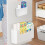 HEKOBAG 2 Pack Self-Adhesive Wall Mounted Storage Box for Kitchen Cabinet Door - Wrap Organizer Container for Small Items (White) 1