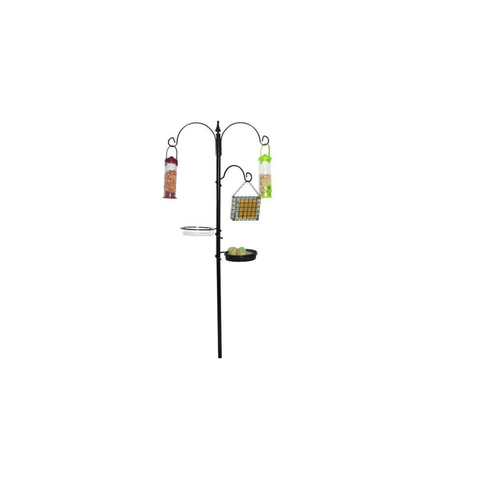 Kingfisher Metal Garden Wild Bird Care Traditional Feeding Station Bfs Black