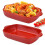 HEKOBAG 2PCS Lasagne Dish, 9x5 inch Rectangular Individual Oven to Table Bake Dish with Handles Ceramic Baking Pan Lasagna Cassero 1