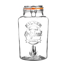 Kilner Clip Top Round Glass Drinks Dispenser in Gift Box, Transparent