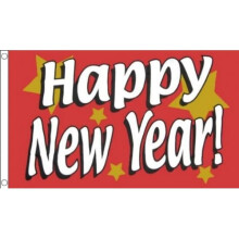 AZ FLAG - Happy New Year Flag - 3x5 Ft - 100D Polyester New Year Party Banner with Two Metal Grommets - Fade Resistant - Vivid Col