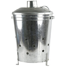 Galvanised Incinerator Fire Bin for Rubbish Wood Garden Waste (60L)