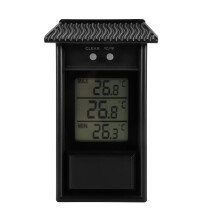 Digital Greenhouse Thermometer, Max Min Thermometer LCD Monitor, -20-50 C Range, Waterproof Battery Powered Wall Thermometers for