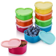 9Pc Small Food Containers with Lids, 90ML Plastic Snack Pots, Small Plastic Containers with Lids, Airtight Kitchen Food Container