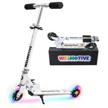 Kick Scooter for 3+Years Old Boys & Girls Lightweight, Foldable, Aluminum Frame, and Adjustable Handlebars, Rear Brake, and Flashing Light up Wheels (