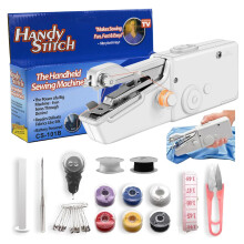 Handheld Sewing Machine, Portable Mini Sewing Machines White, Sew Simple Hand Stitching Machines, Beginners Sewing Machine with Se