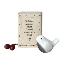 East of India Matchbox Gift, Robins Appear When Loved Ones Are Near