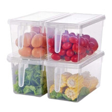 Taylor & Brown Set of 4 Food Storage Containers with Lids - Plastic BPA Free, Freezer Dishwasher Safe Clear Meal Prep Organiser wi