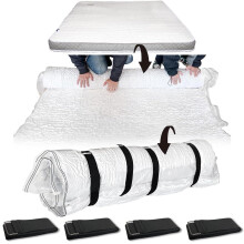 Exquilnova Mattress Vacuum Bag with 4 Straps,Space Saver Vacuum Storage Bags with Zipper,Compression Bags for Memory Foam,Latex Ma